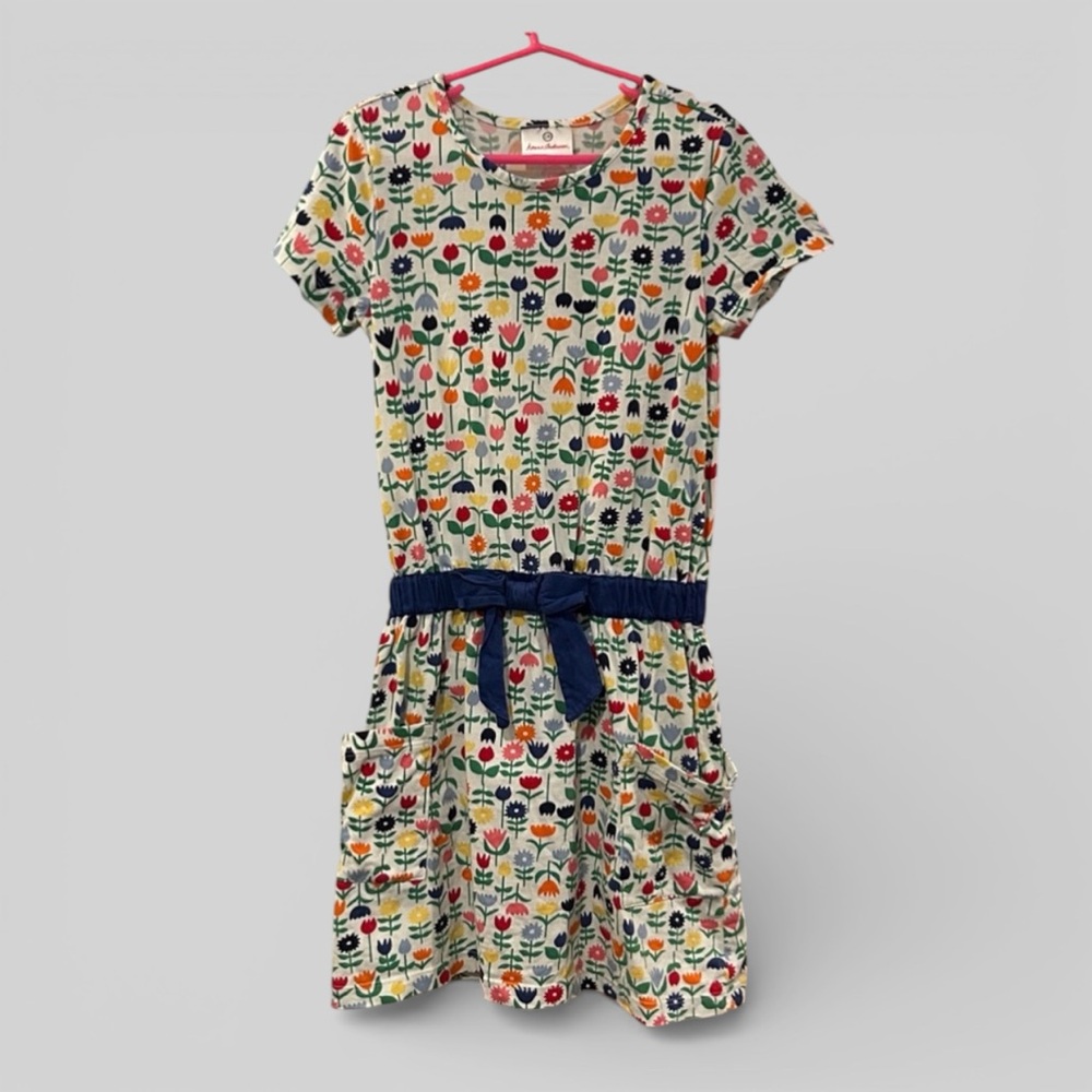 Hanna Andersson colorful floral girls midi dress size 130 US girls 8 spring chic
